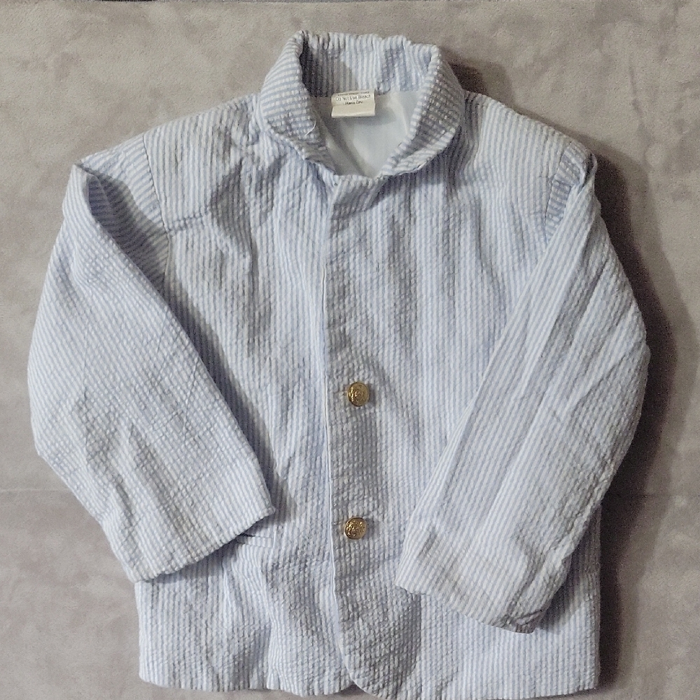 Blue Casual Blazer with Collared Neckline and Relaxed Fit